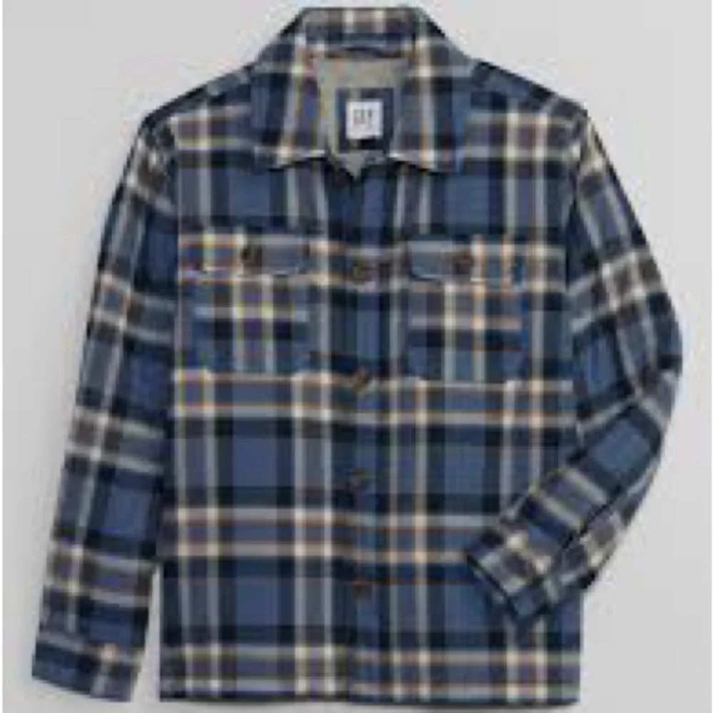 GAP Kids Shirt Jacket in Blue Plaid